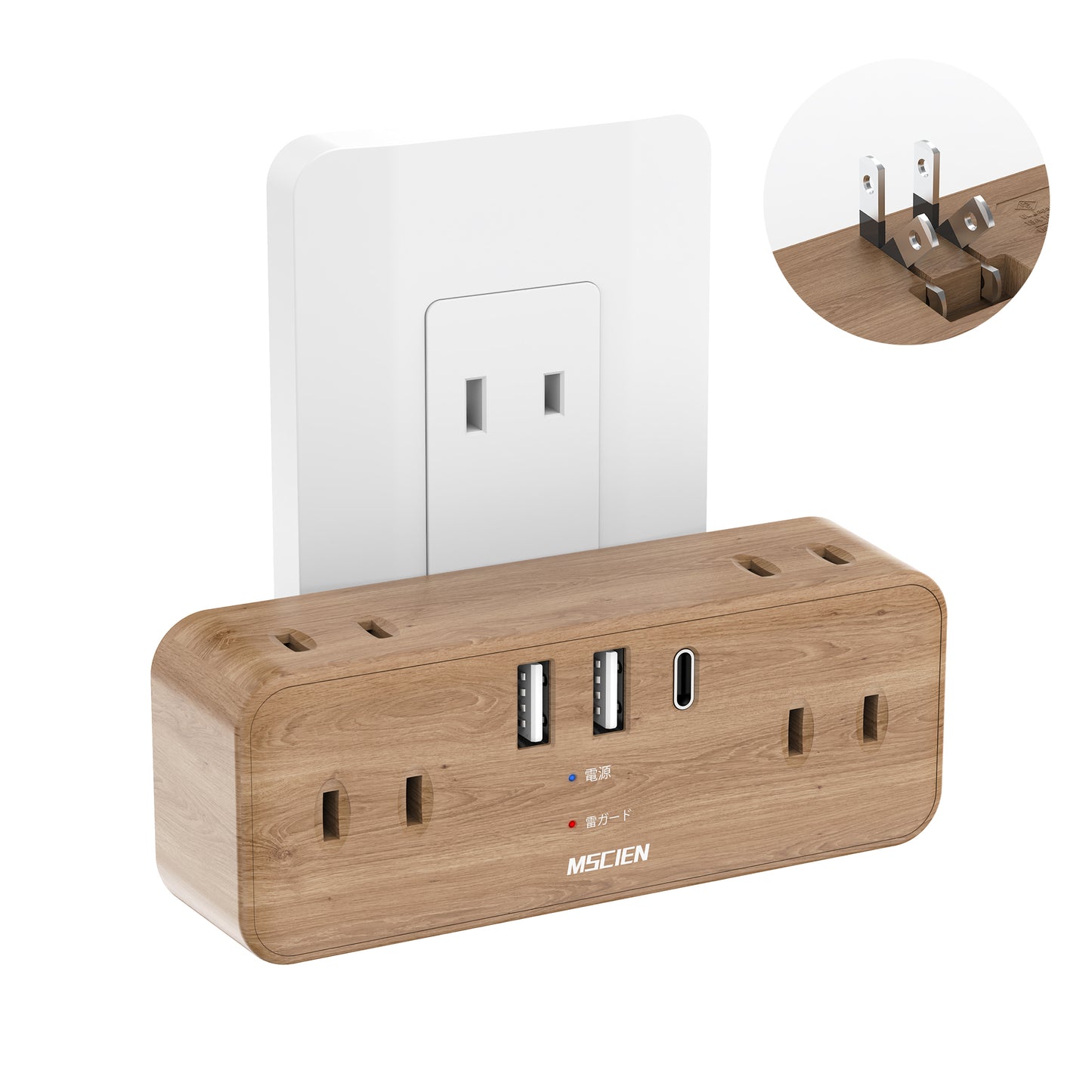 MSCIEN 直挿しタップ 90°スイングプラグ (9-in-1 USB-C×1 USB-A×2)