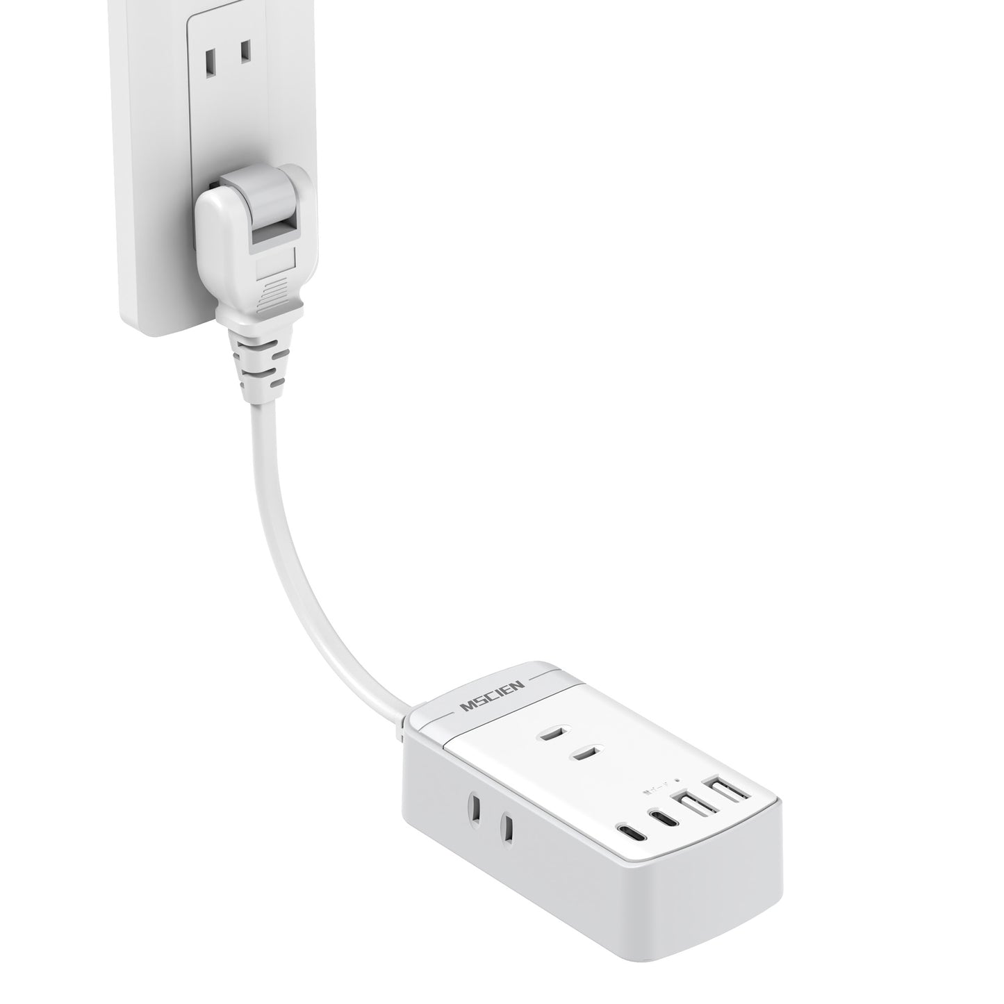 MSCIEN 延長コード スイッチ付 180度回転プラグ 小型 (7-in-1 USB-C×2 USB-A×2）