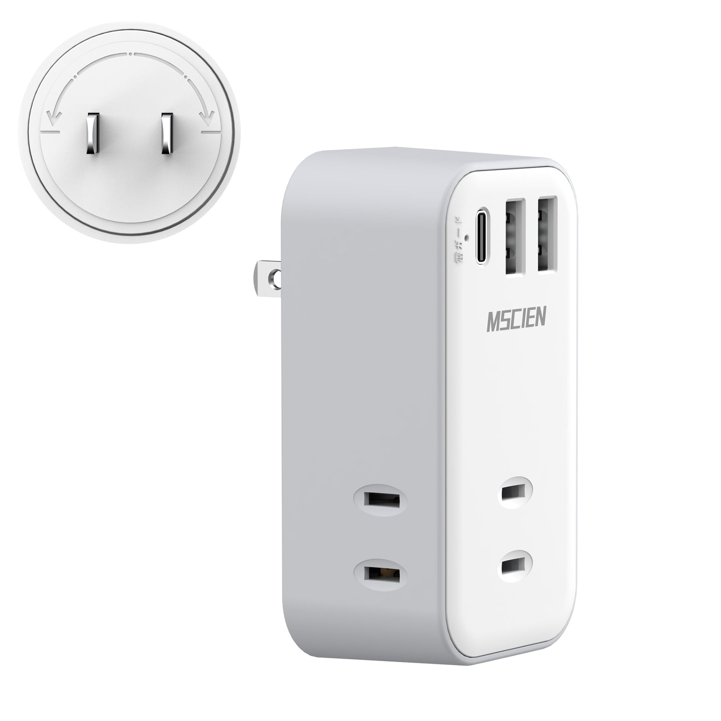 MSCIEN 直挿しタップ 回転可 小型 軽量 (6-in-1 USB-C×1 USB-A×2)