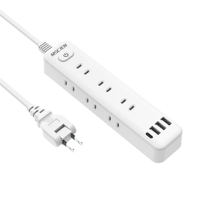MSCIEN 延長コード スイッチ付 180度回転プラグ (13-in-1 USB-Cx1 USB-Ax3）