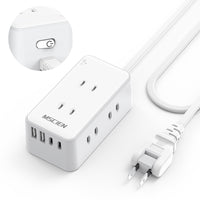 MSCIEN 延長コード スイッチ付 180度回転プラグ 小型 (10-in-1 USB-C×2 USB-A×2）