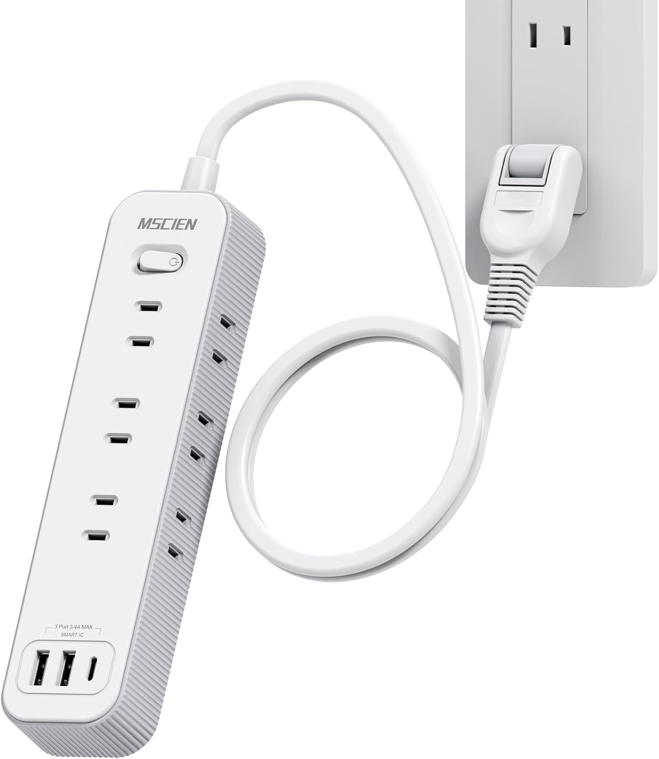 MSCIEN 延長コード スイッチ付 180度回転プラグ(12-in-1 USB-C×1 USB-A×2)）