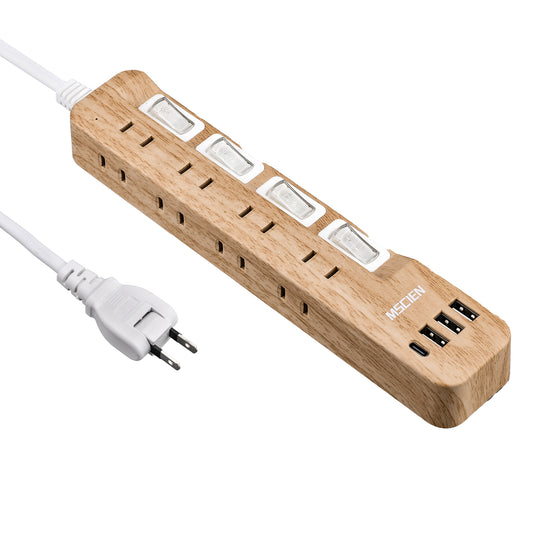 MSCIEN 延長コード 個別スイッチ付 180度回転プラグ(12-in-1 USB-C×1 USB-A×3)