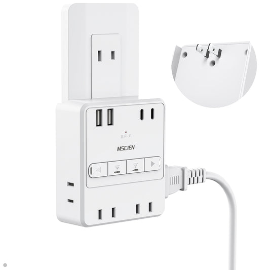 MSCIEN 直挿しタップ 個別スイッチ 小型 (8-in-1 USB-C×2 USB-A×2)