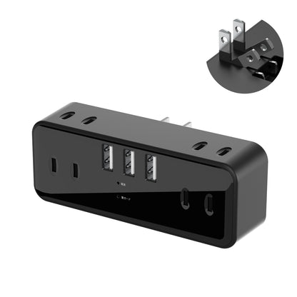 MSCIEN 直挿しタップ 90°スイングプラグ ブラック (9-in-1  USB-A×3)