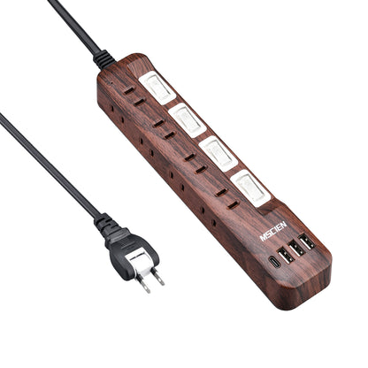 MSCIEN 延長コード 個別スイッチ付 180度回転プラグ(12-in-1 USB-C×1 USB-A×3)