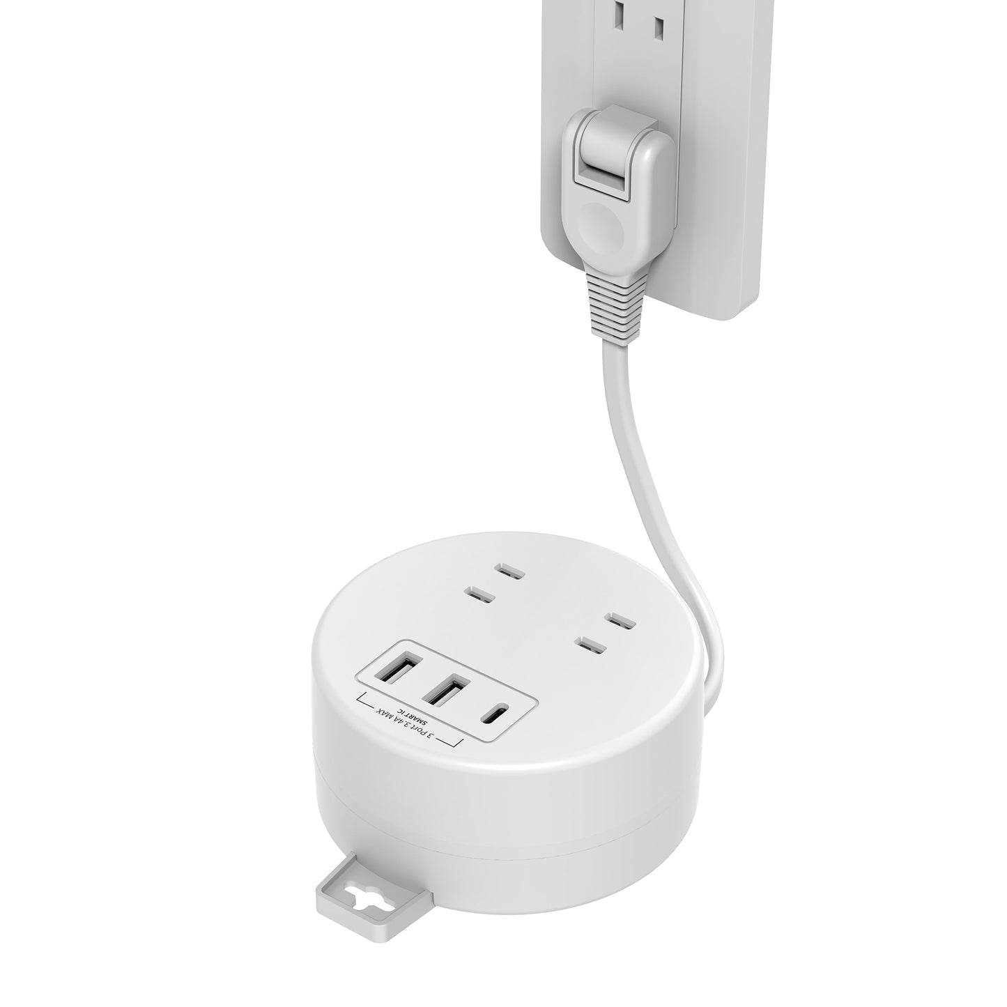 MSCIEN 延長コード 巻き取り式 取り外すフック 小型5cm  (5-in-1 USB-C×1 USB-A×2)