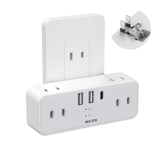 MSCIEN 直挿しタップ 90°スイングプラグ (9-in-1 USB-C×1 USB-A×2)