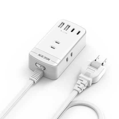 MSCIEN 延長コード スイッチ付 180度回転プラグ 小型 (7-in-1 USB-C×2 USB-A×2）