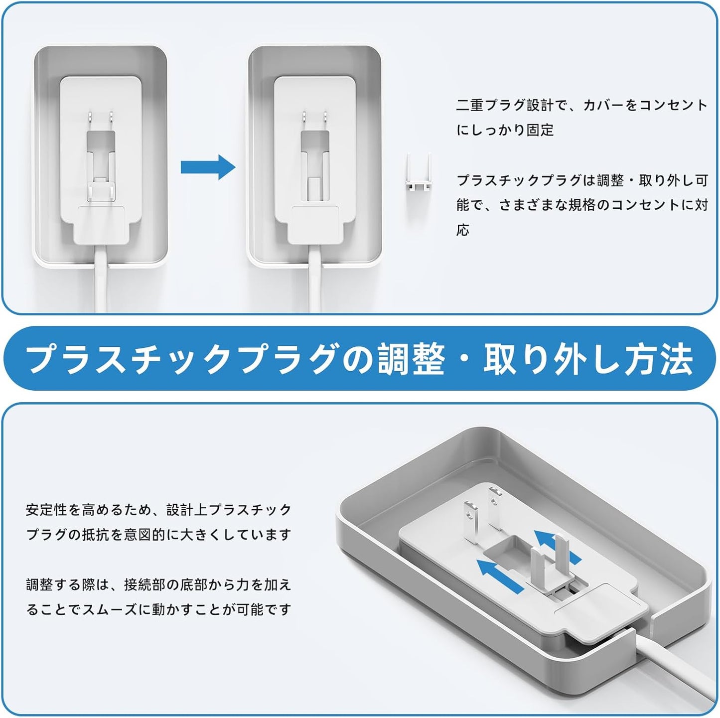 MSCIEN 延長コード コンセントカバー付 スイッチ 二重構造プラグ 20mm (9-in-1)