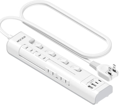 MSCIEN 回転延長コード 個別スイッチ付 180度回転プラグ(8-in-1 USB-C×2 USB-A×2)