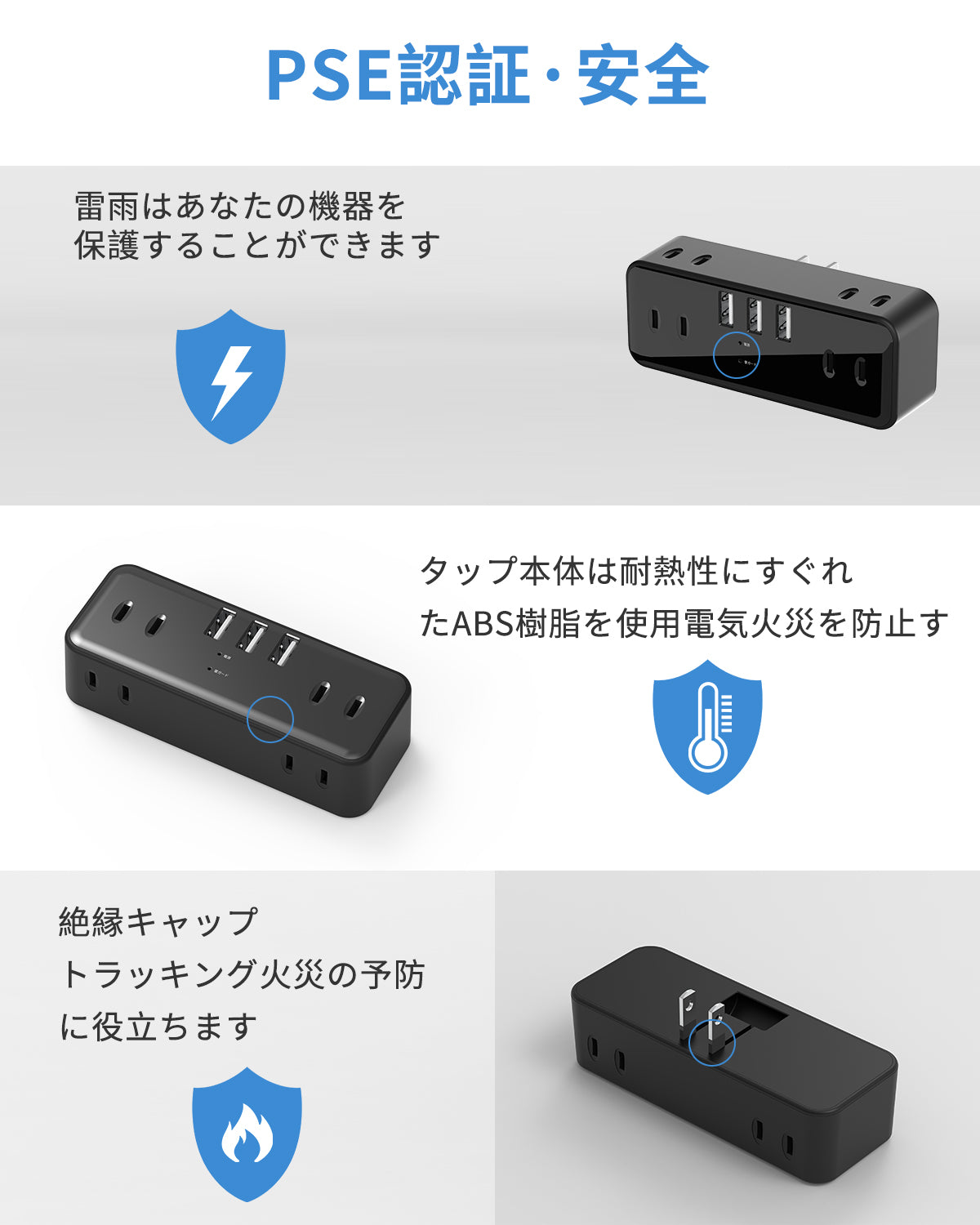 MSCIEN 直挿しタップ 90°スイングプラグ ブラック (9-in-1  USB-A×3)