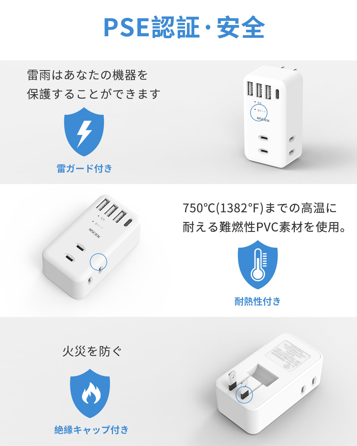 MSCIEN 直挿しタップ 90°スイングプラグ 軽量 (7-in-1  USB-C×1 USB-A×3)