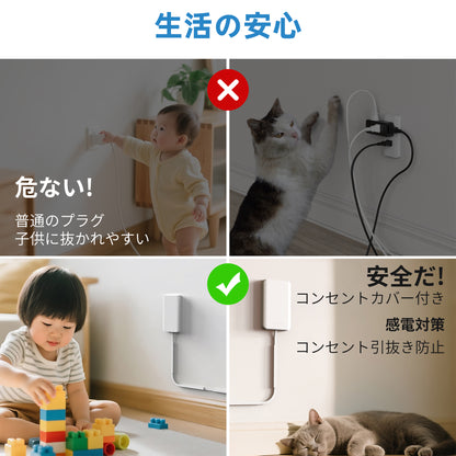 MSCIEN 延長コード コンセントカバー付 20mm (13-in-1 USB-C×1 USB-A×3)