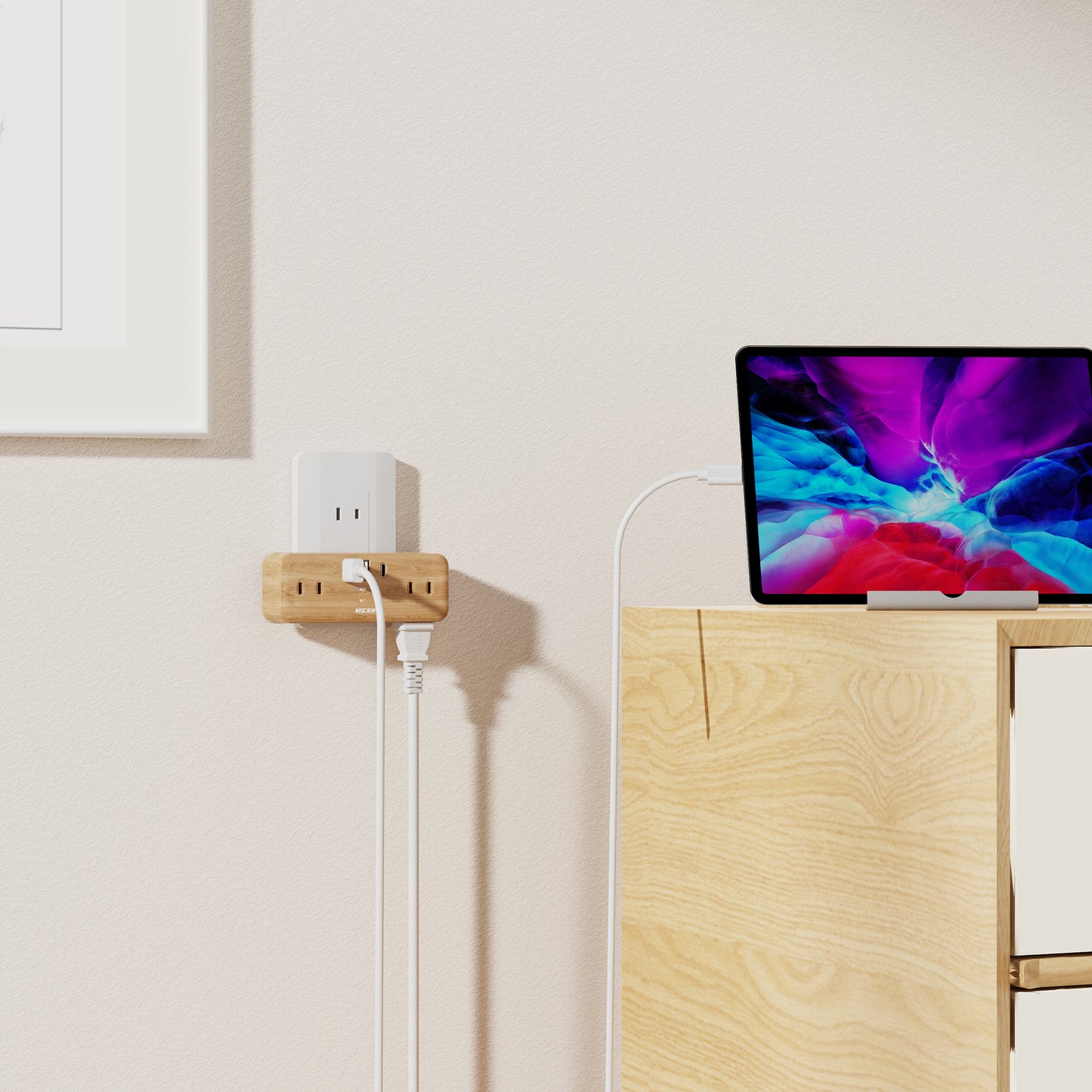 MSCIEN 直挿しタップ 90°スイングプラグ 木目調 (9-in-1 USB-C×1 USB-A×2)
