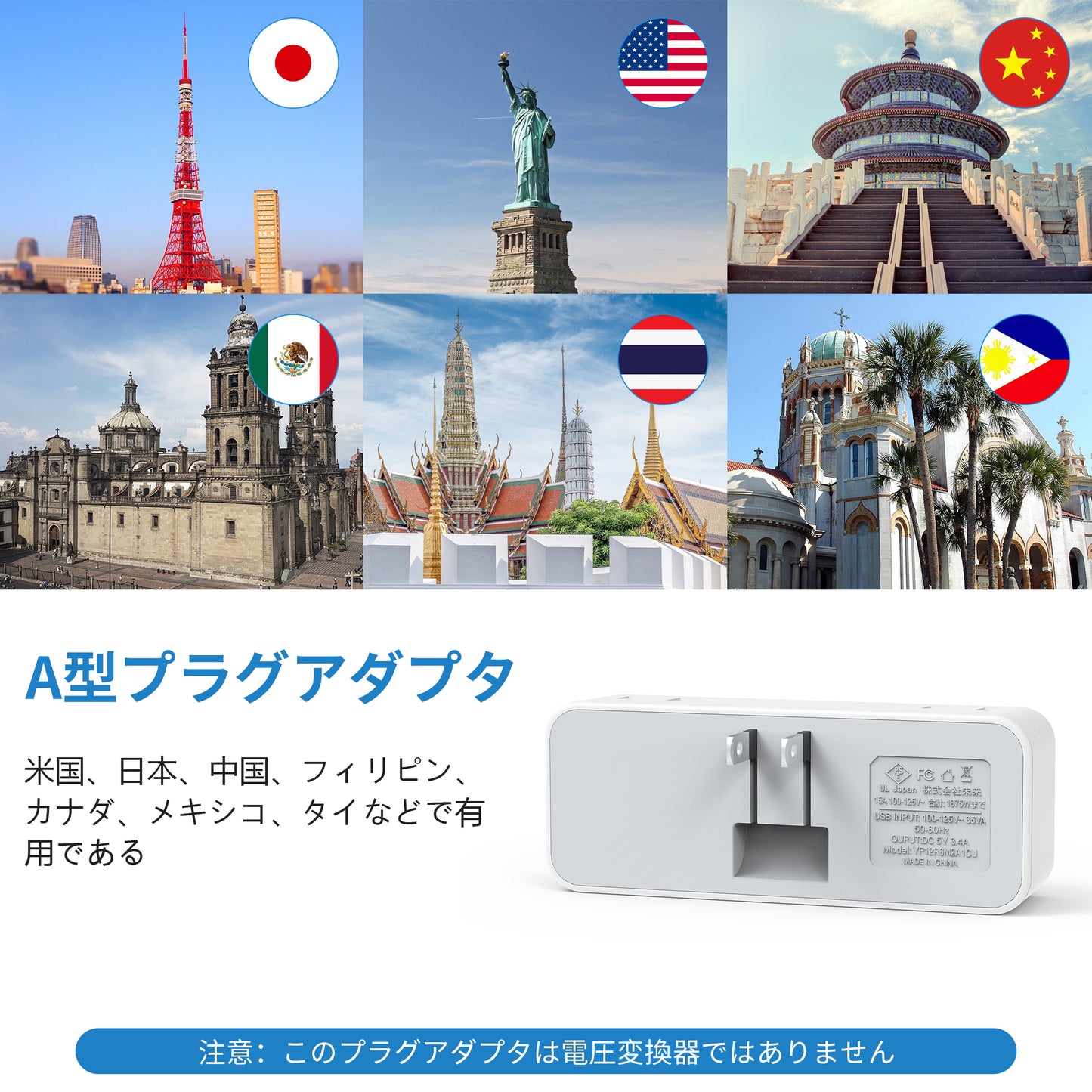MSCIEN 直挿しタップ 90°スイングプラグ 3P 2P  (9-in-1 USB-C×1 USB-A×2)