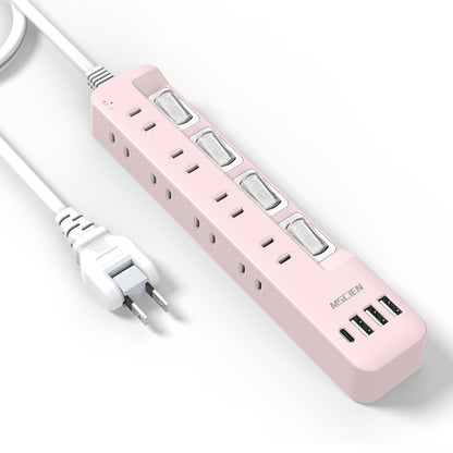 MSCIEN 延長コード 個別スイッチ付 180度回転プラグ(12-in-1 USB-C×1 USB-A×3)